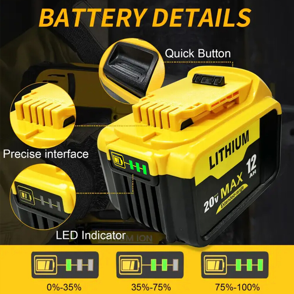 For DEWALT DCB205-2 20V MAX Li-ion 8.0Ah Battery DCB200 DCB206 DCB208 Fuel Gauge