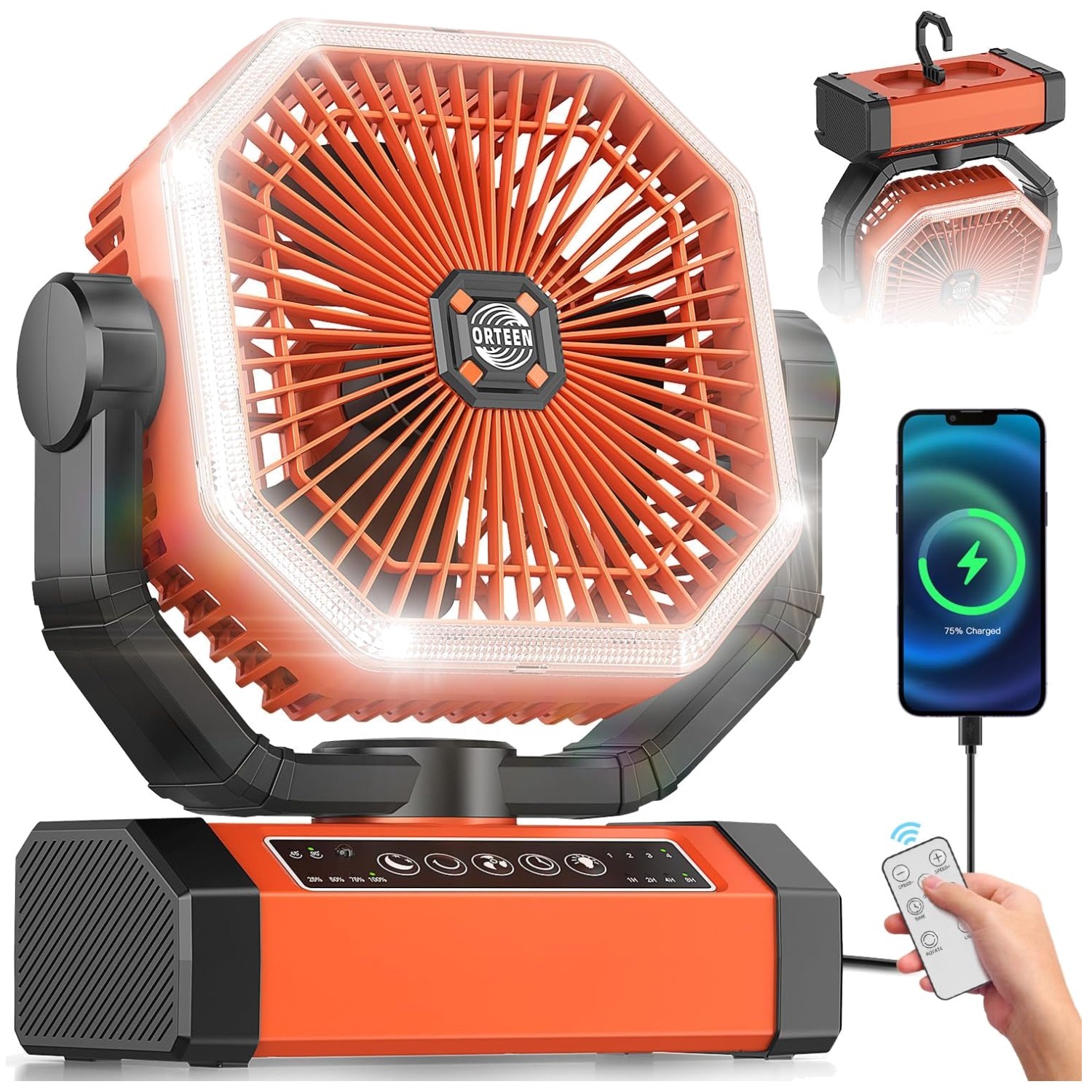 24000mAh Battery Powered Fan – Rechargeable & Portable