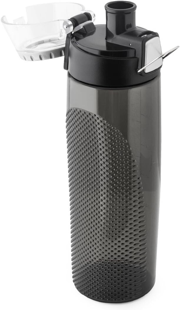 Thermos Intak 24 Oz Blue Hydration Bottle, Rotating Intake Meter, SMOKE, NEW
