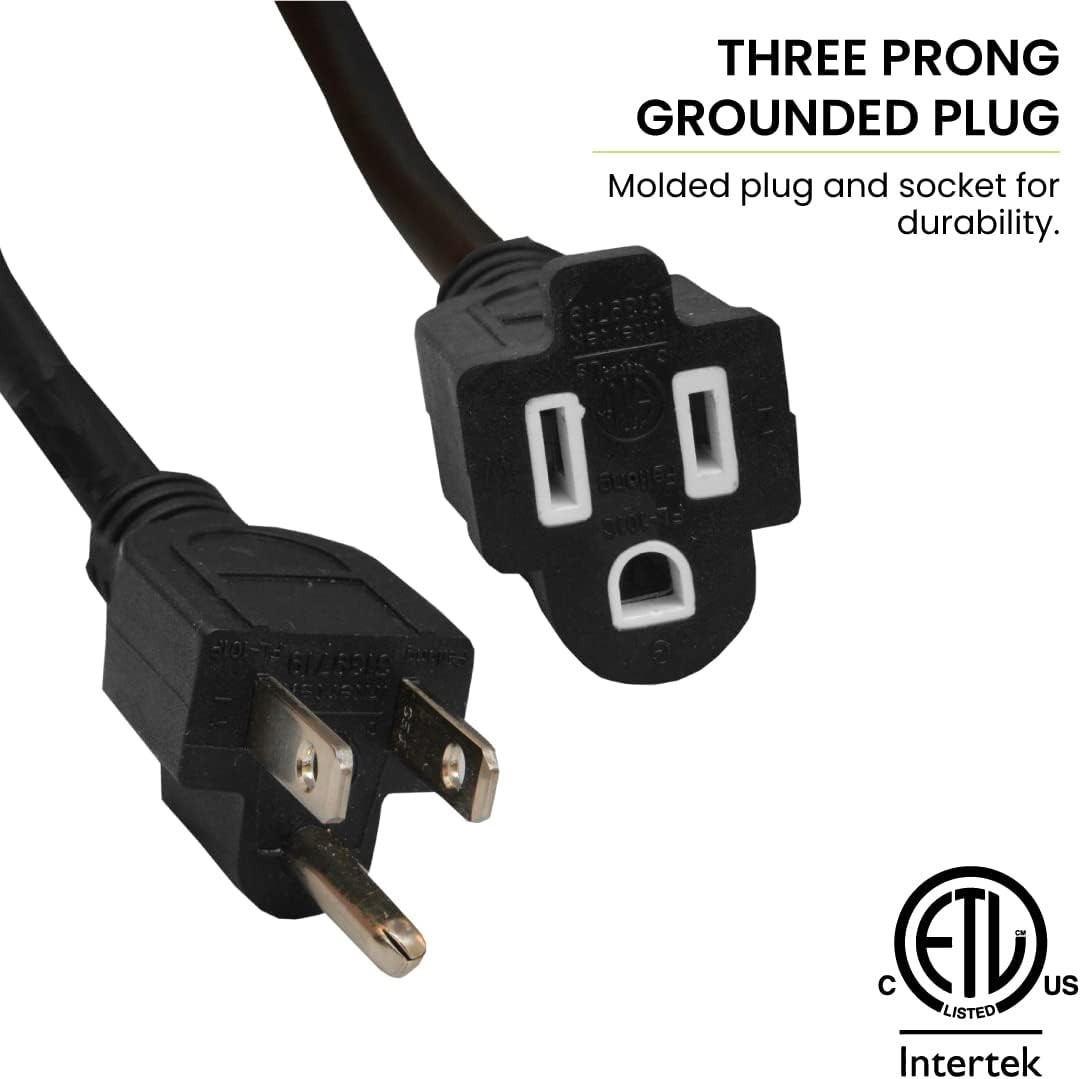 Go Green 50ft Heavy Duty Outdoor Extension Cord – Moisture Resistant Power