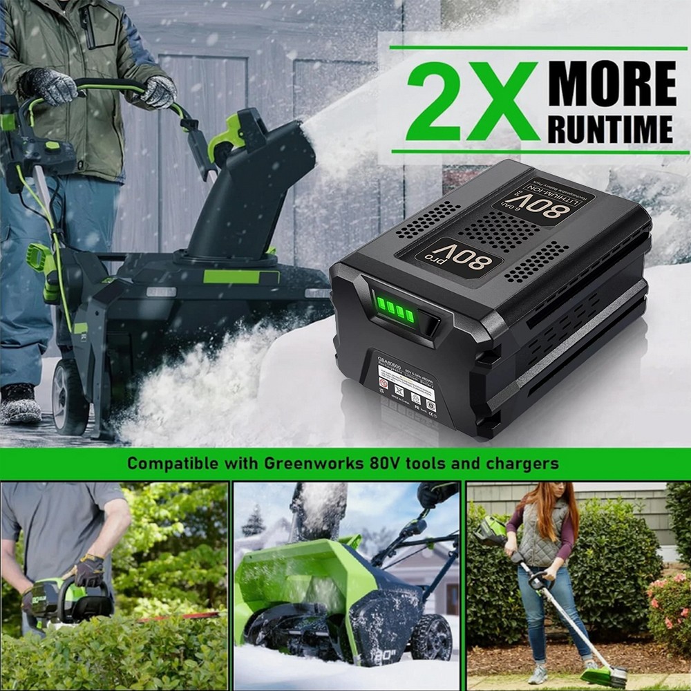 FOR Greenworks 80V Lithium Ion 8.0Ah Rechargeable Li-ion Battery BAB727 GBA80200