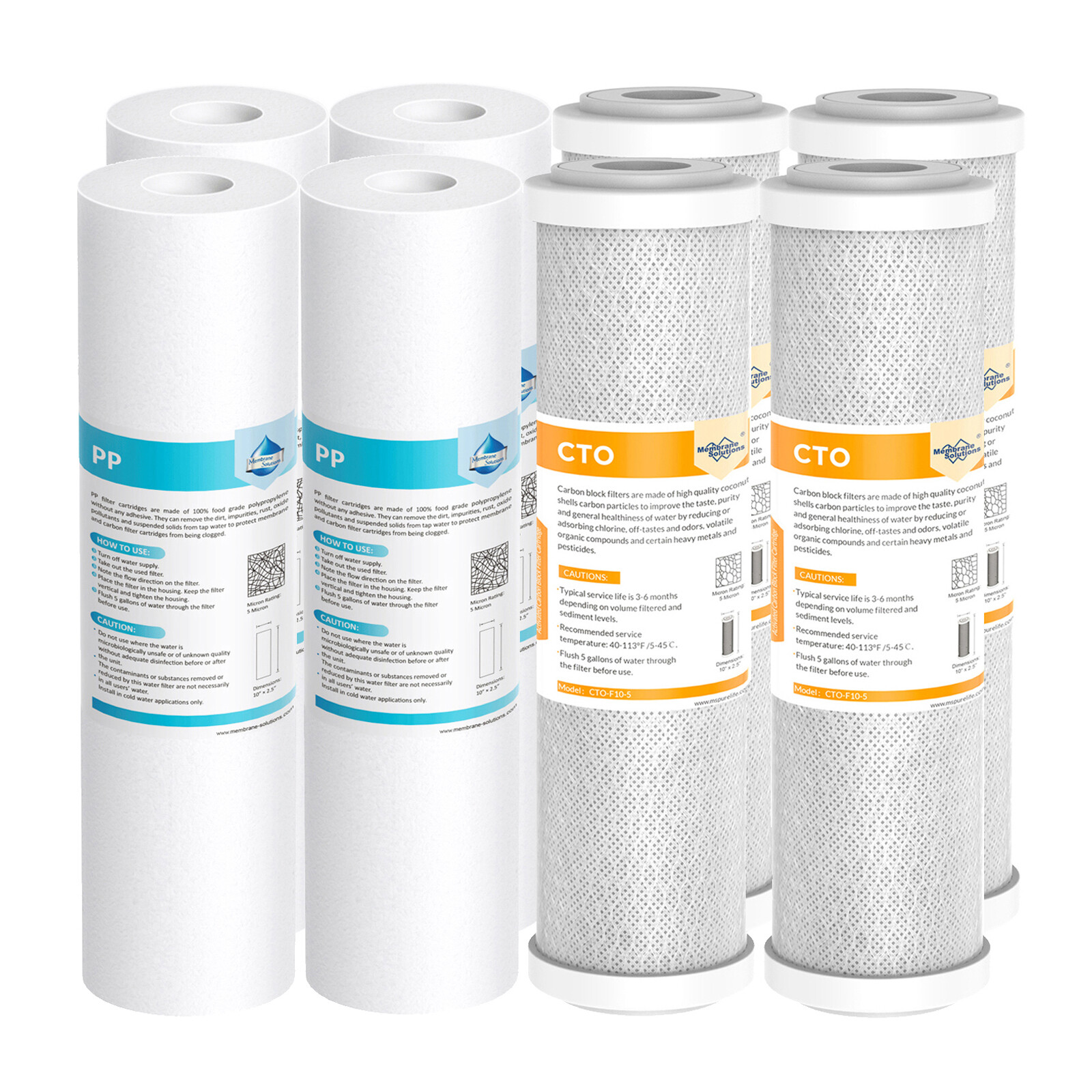 1-4Pack 2-Stage RO System 10×2.5″ Sediment Carbon Block Water Filter Whole House