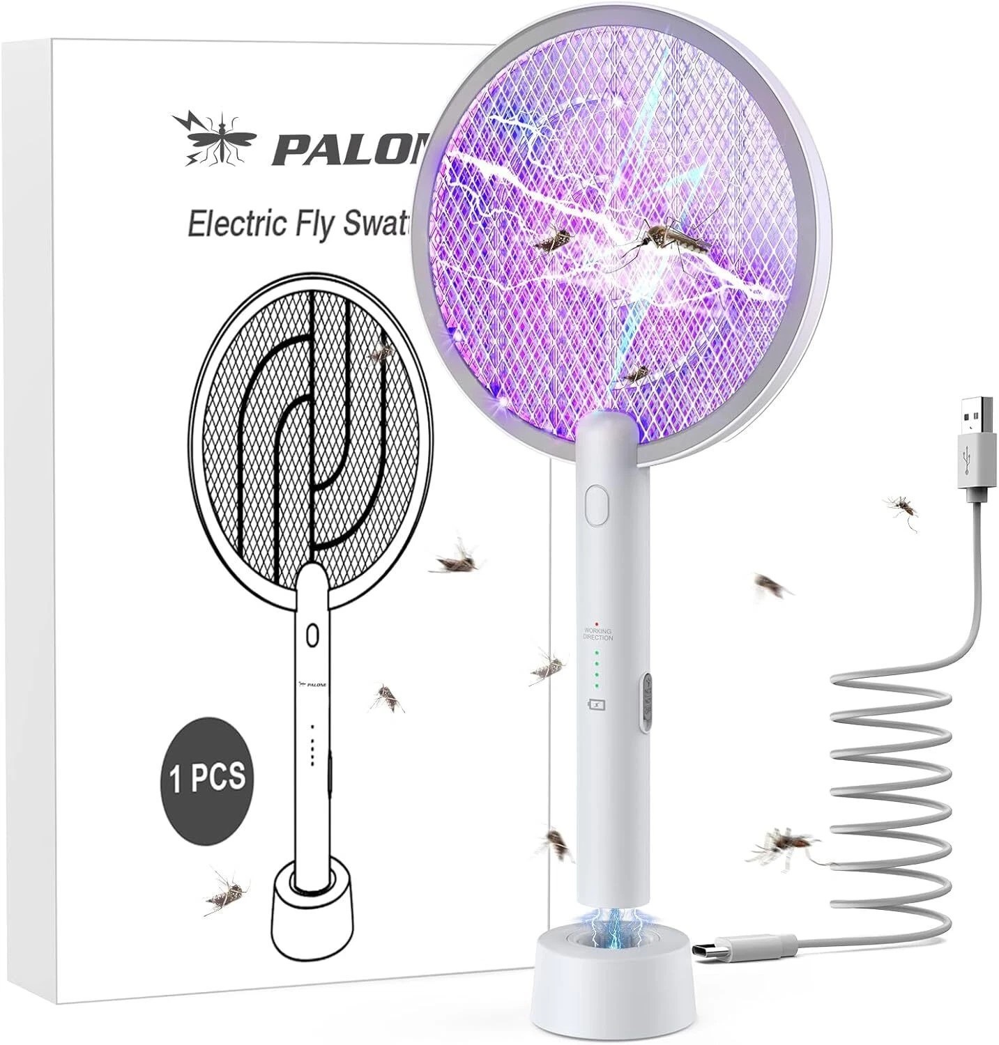 2Pack Electric Bug Zapper Fly Swatter Zap Mosquito Killer Pest Insect Racket USA