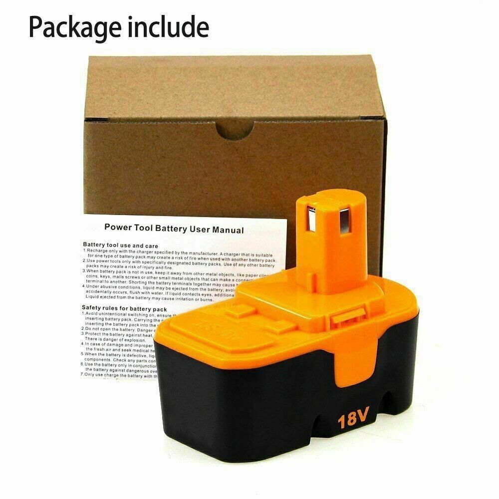 1-2Pack for Ryobi Battery/Charger Replace 18V PLUS 4.8Ah NIMH P100 P117 ABP1801