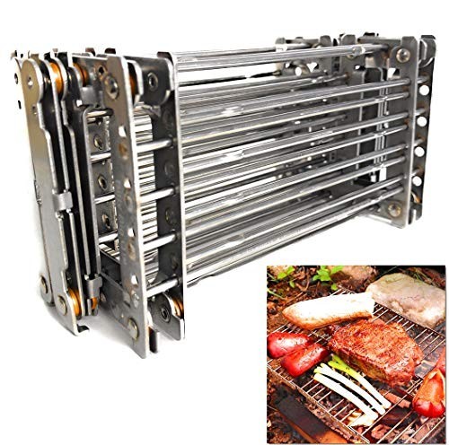 Stainless Steel Compact Portable Camping Grill Lightweight 1.7 lb 16×10 Inch