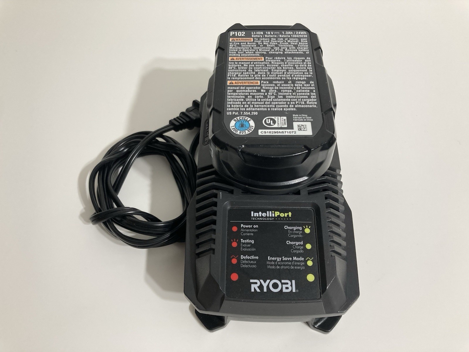 Ryobi P209 Cordless Drill/Driver with 18V 1.3Ah Battery & Charger Tested Works