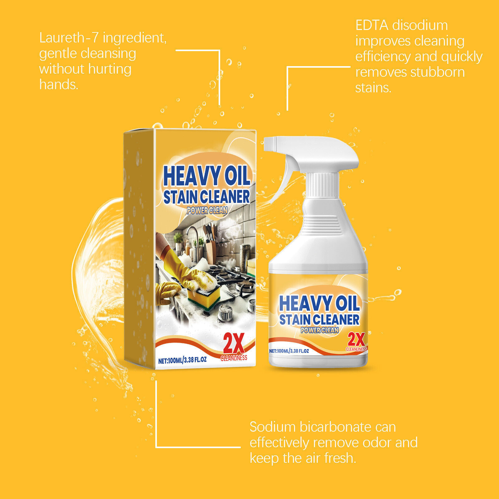 Kitchen Heavy Oil Cleaner, 2025 New All Purpose Kitchen Heavy Oil Cleaning NEW
