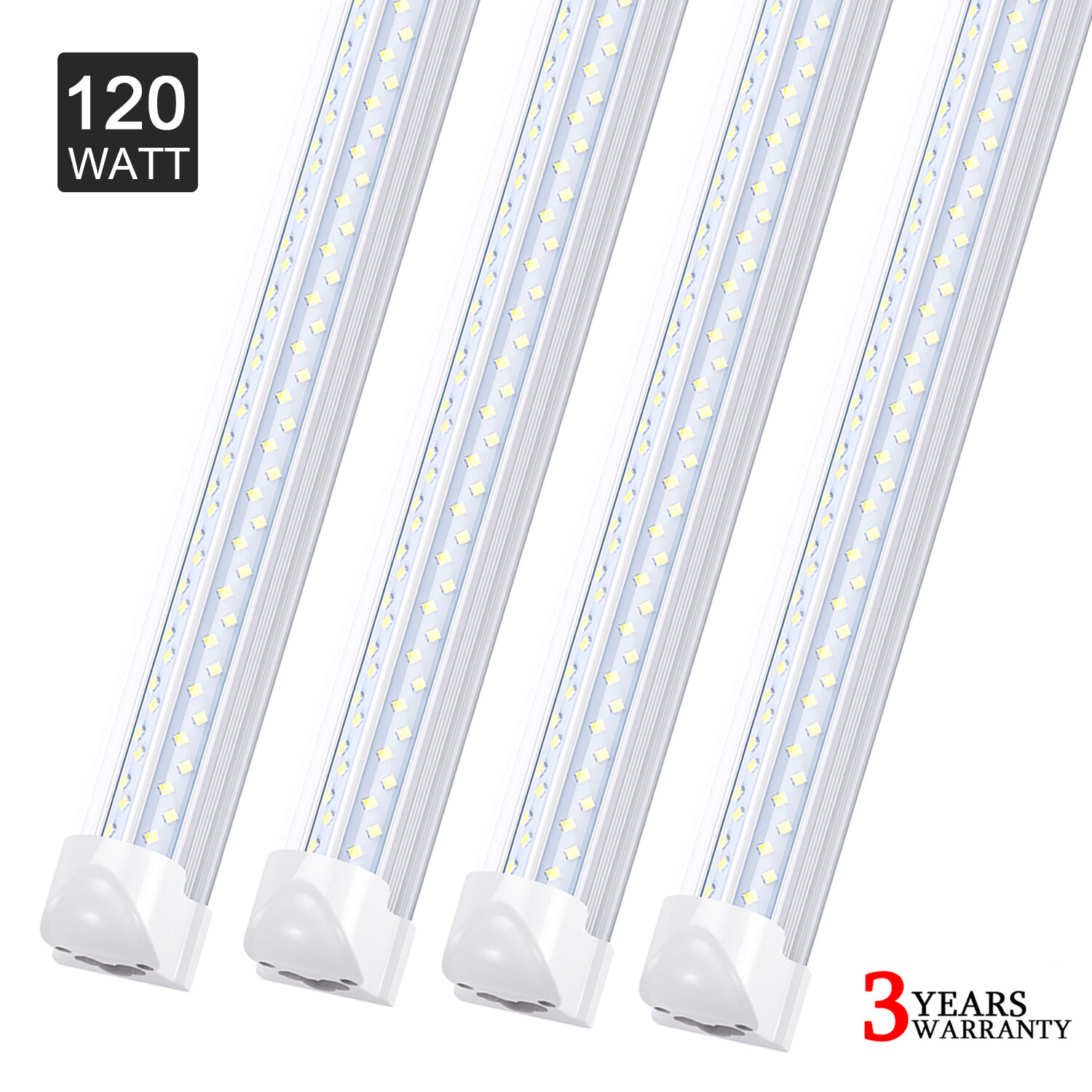 T8 8FT 120W Integrated Led Tube Light Bulbs 72W 8′ Led Shop Light Fixture 6000K