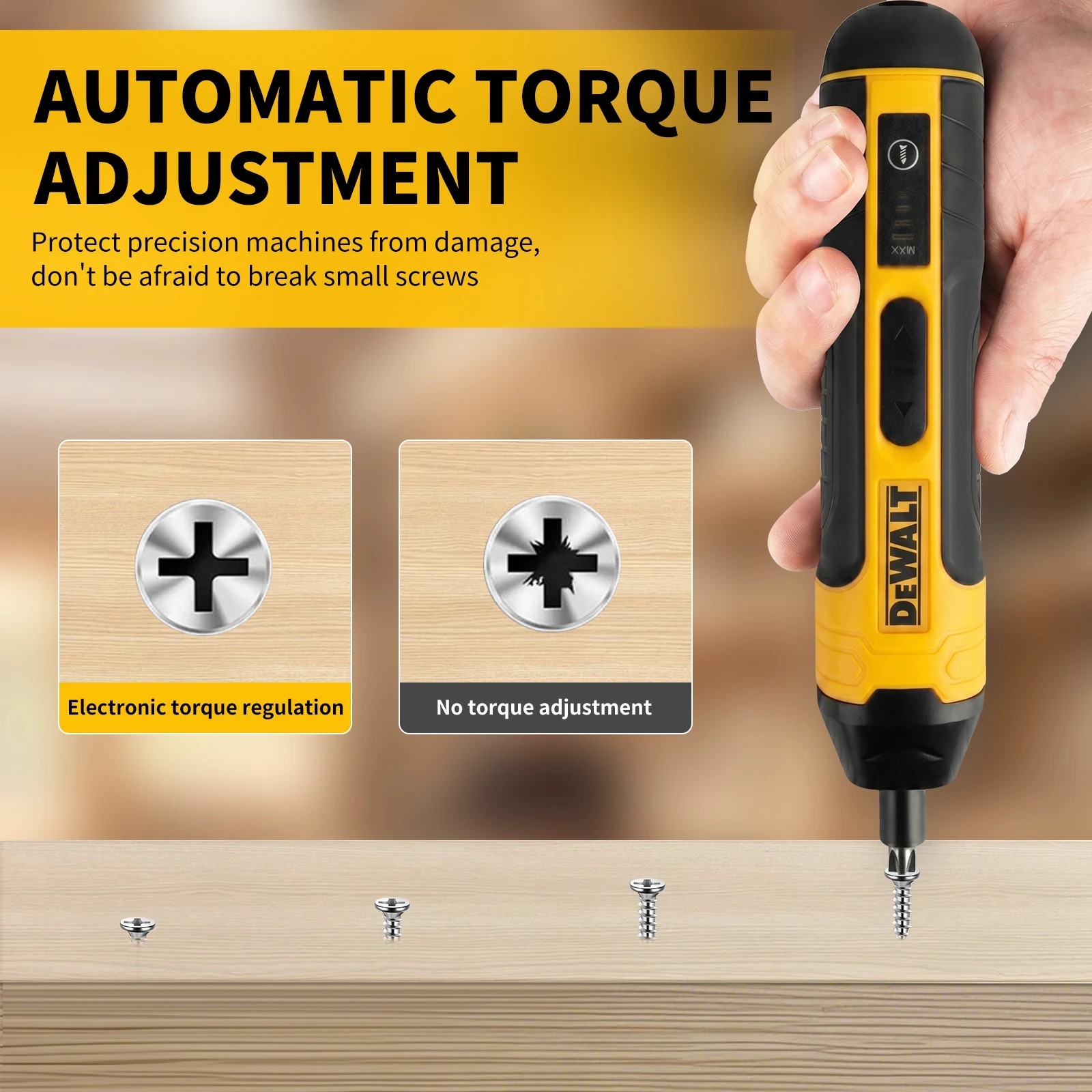 DEWALT Cordless Electric Screwdriver | 3.6V 5N.m Torque | 1/4″ Chuck | 1300mAh L