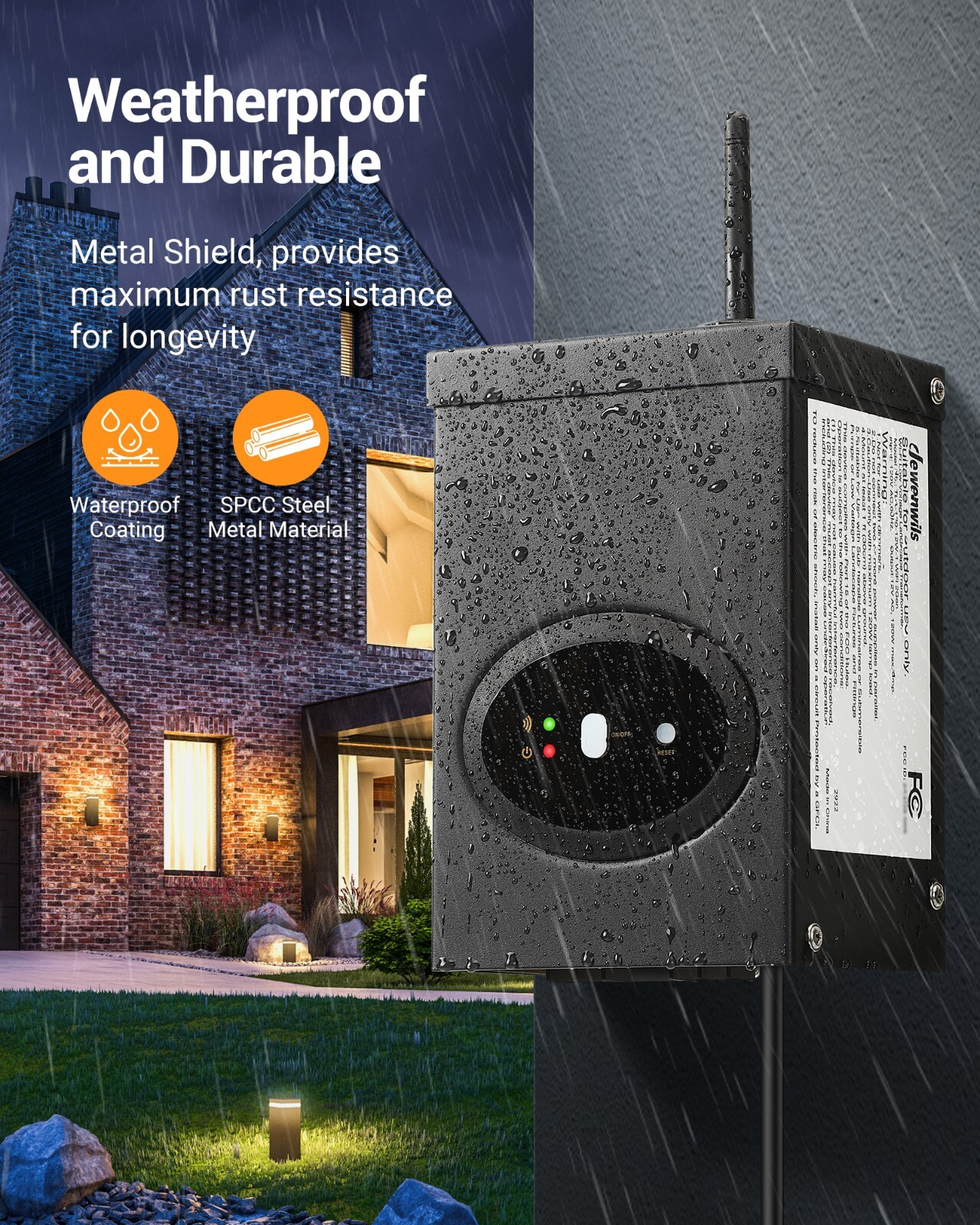 DEWENWILS 120W Smart Low Voltage Landscape Transformer, 2.4Ghz WiFi