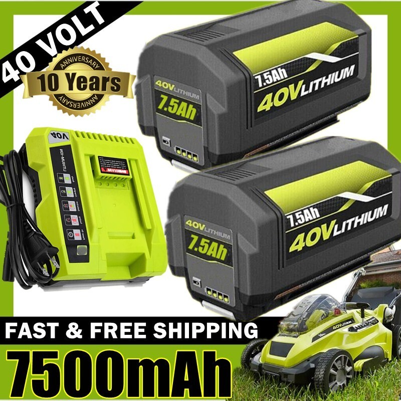 For Ryobi 40-Volt 7.5Ah High Capacity Lithium-Ion Battery OP40753 /Rapid Charger