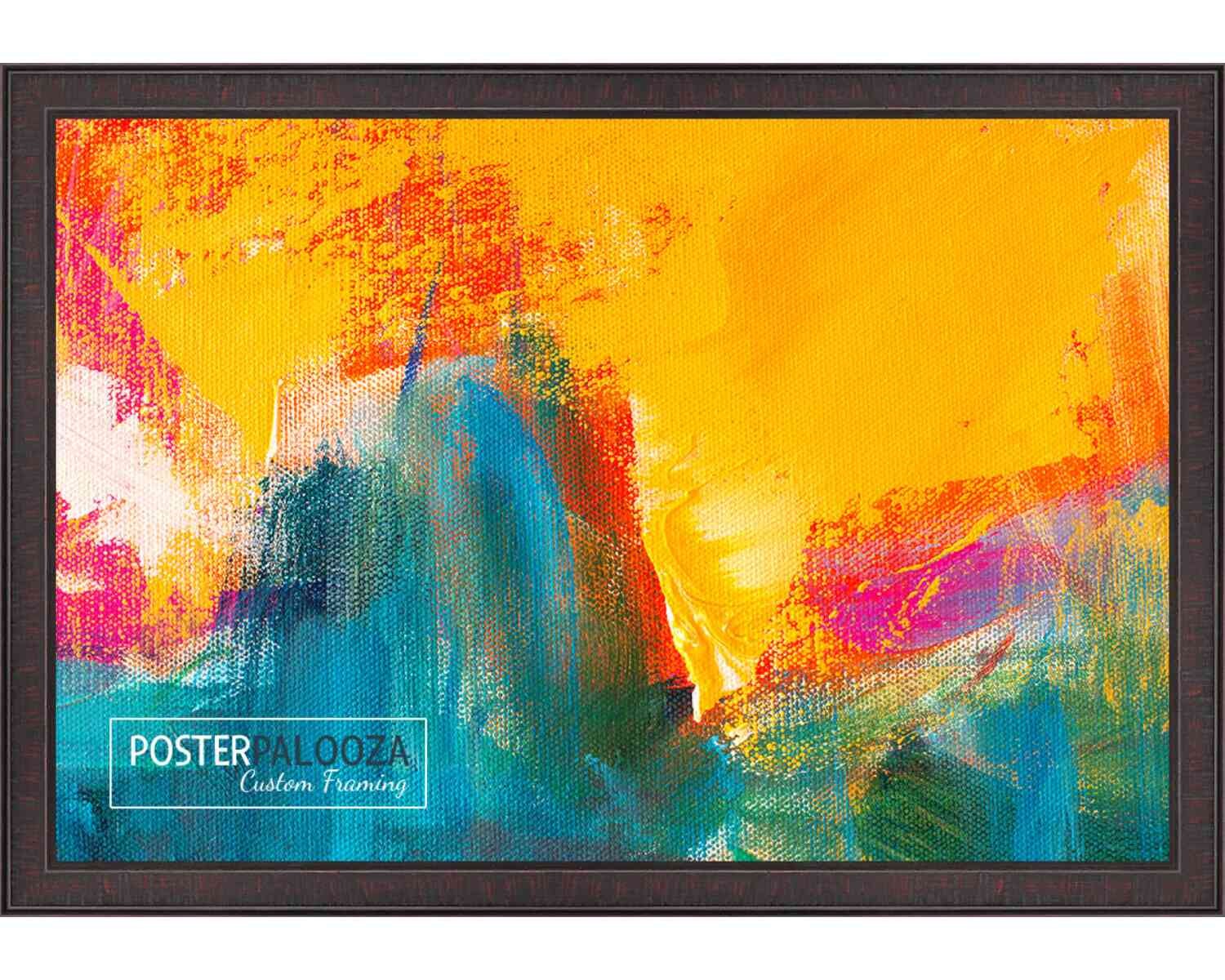 Square Textured Brown Picture Frame – UV Acrylic, Backing, Hanging Hardware
