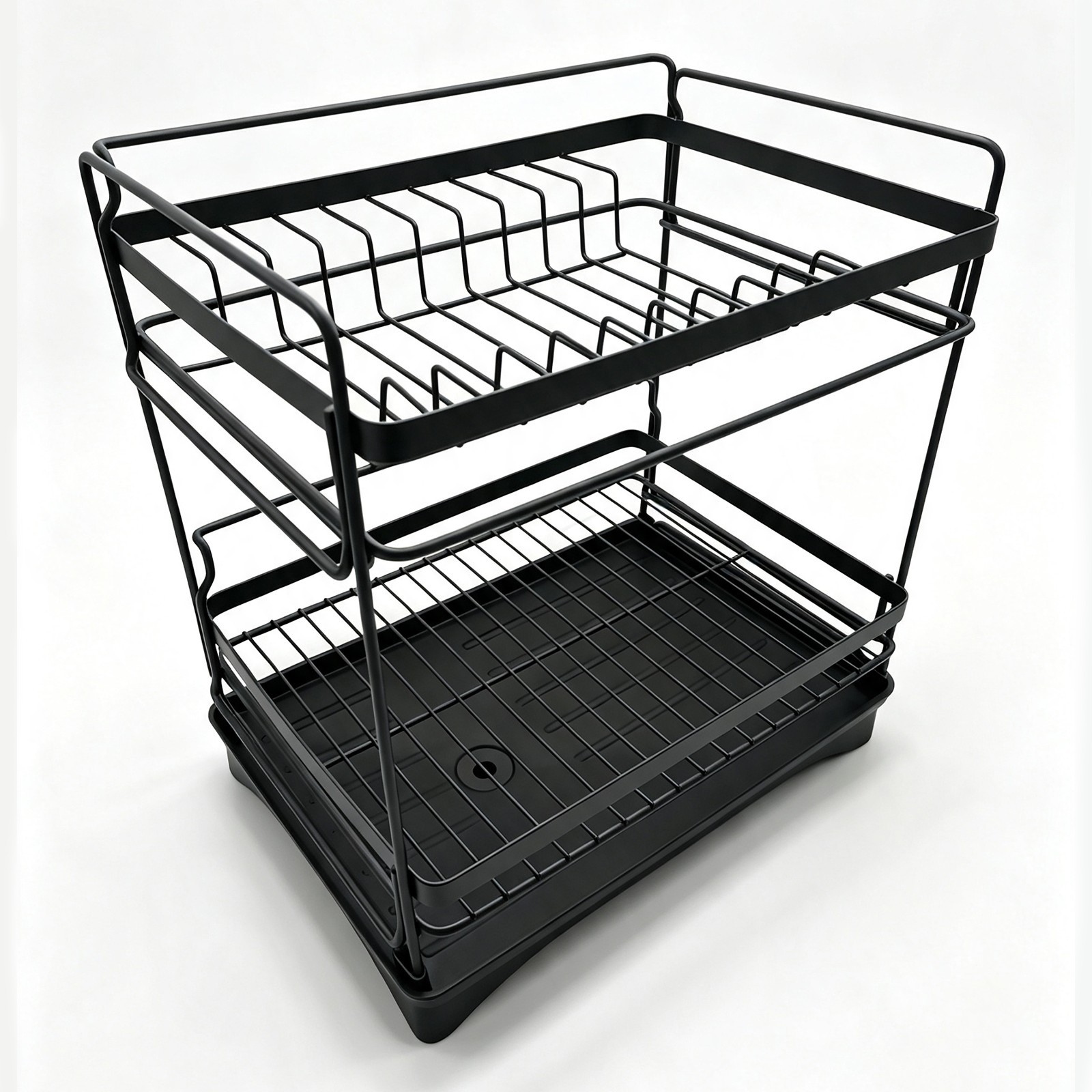 2 Tier Over Sink Dish Drying Rack Stainless Steel Kitchen Dish Drainer Organizer