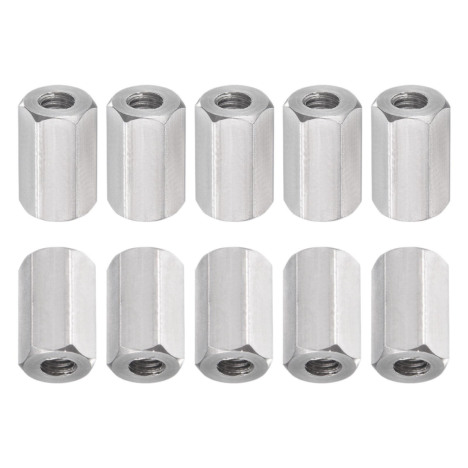 10Pack M4x0.7mmx12mm Hex Coupling Nuts Stainless Steel Polishing Rod