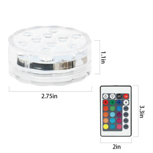 4 Pcs Pool Lights Submersible LED Lights w/Remote Underwater Light for Ponds