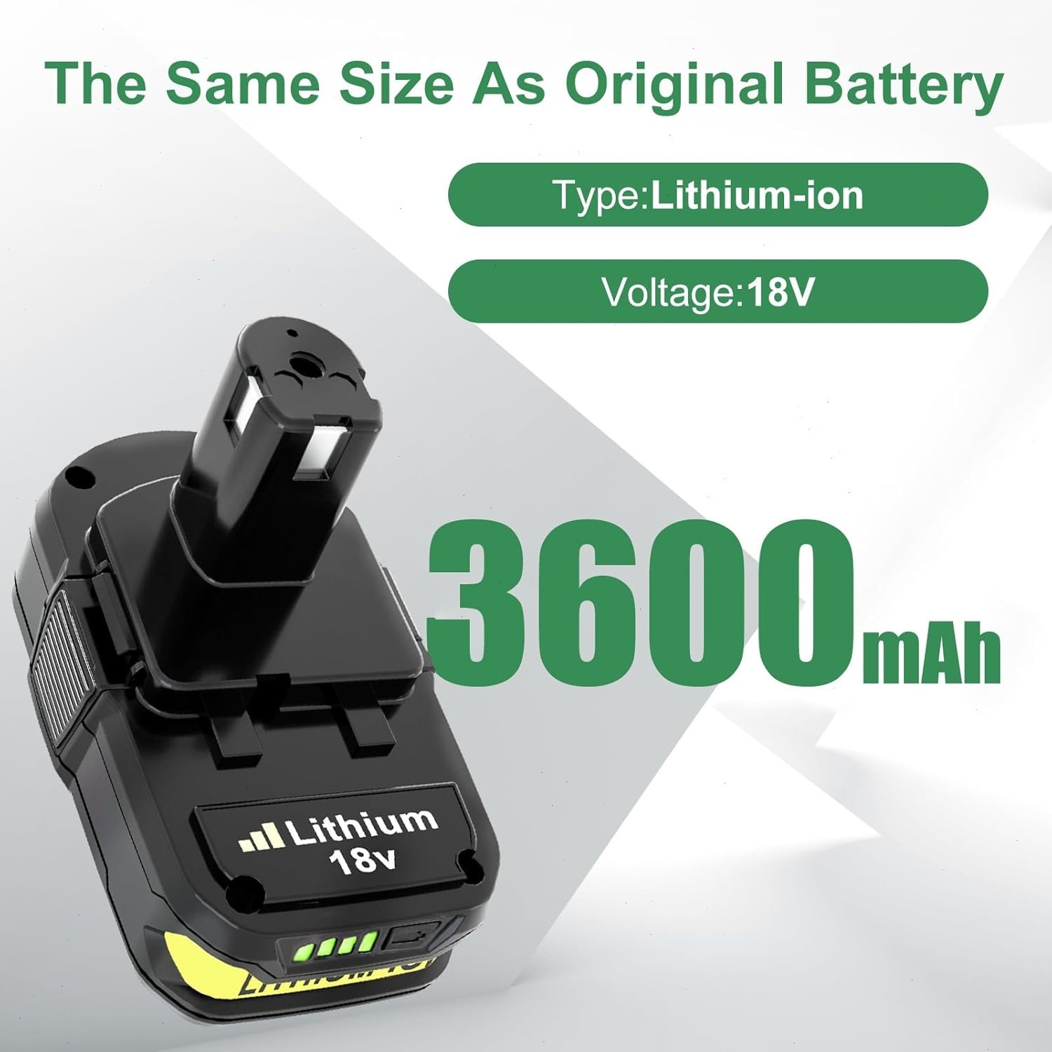 2PACK For RYOBI 18V 3.6Ah P108 High Capacity Battery 18Volt Lithium-Ion One Plus