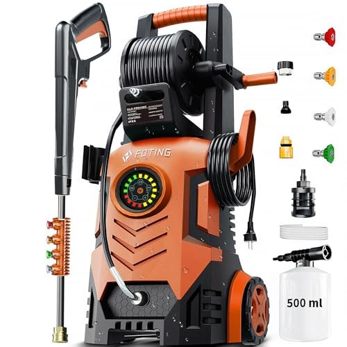 FOTING 2026UPGRADED PRESSURE WASHER 5000PSI TOUCH SCREEN 8 LEVEL 34″TALL – RED