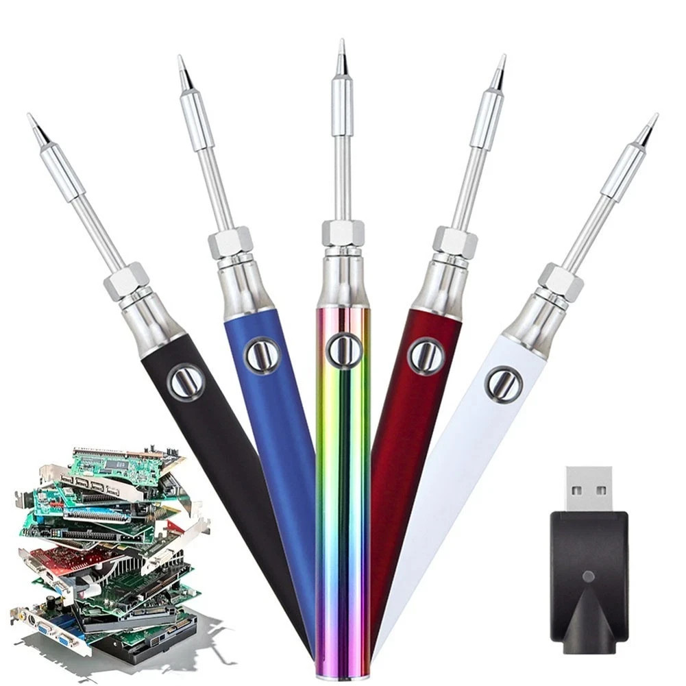 1100mAh USB Rechargeable Cordless Soldering Iron Pen Kit with 3 Temp Settings US