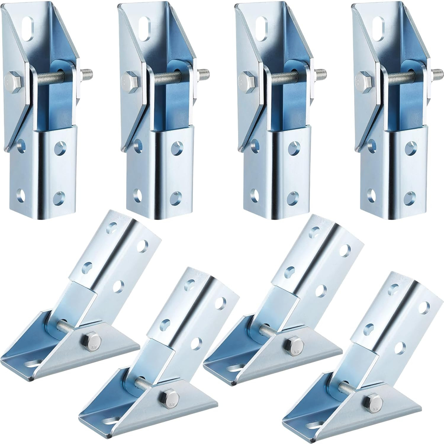 8 Pcs Adjustable Brace Fitting, Fit for 1/2″ Bolt in 1-5/8″ Strut Channel, Solar