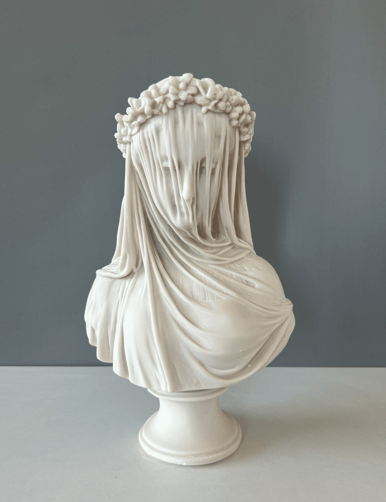 Veiled Lady Bust Statue, 36 cm/14 in, Virgin Mary Bust Sculpture, Home Decor