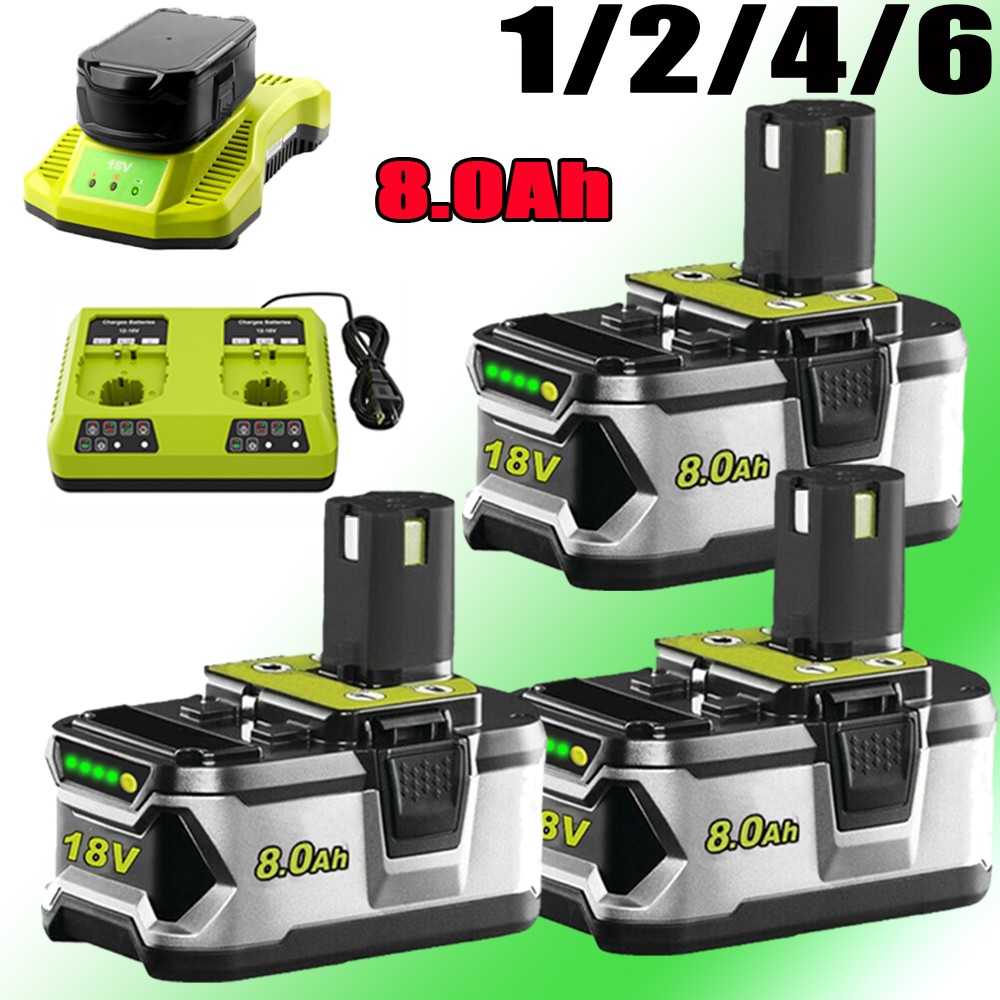 For Ryobi P108 P102 P105 P109 18Volt 18V Replacement Lithium-Ion battery/Charger