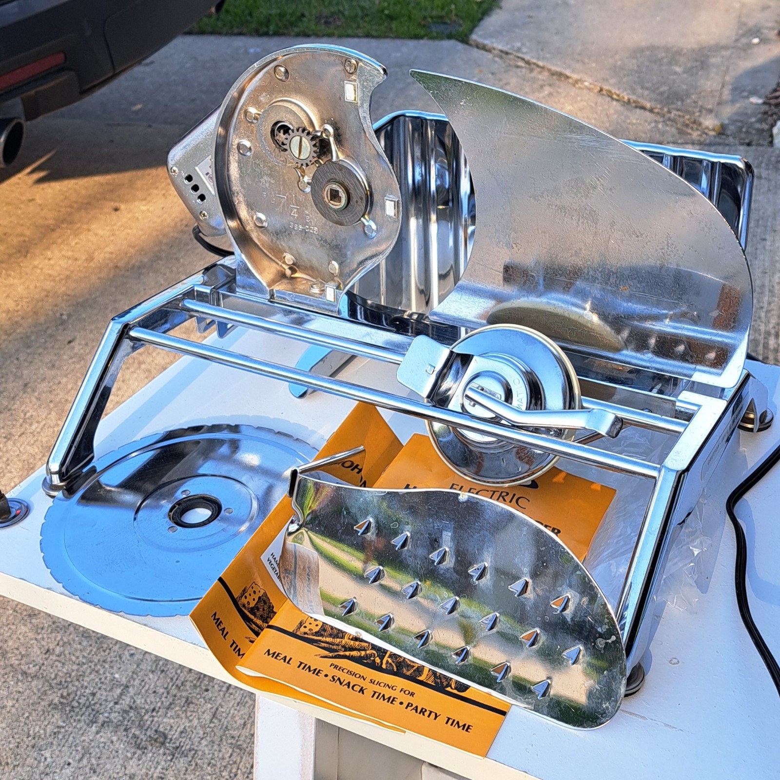 Vintage Rival Electric Food Meat Slicer Kitchen Deli Chrome Model 1030V/2 Manual