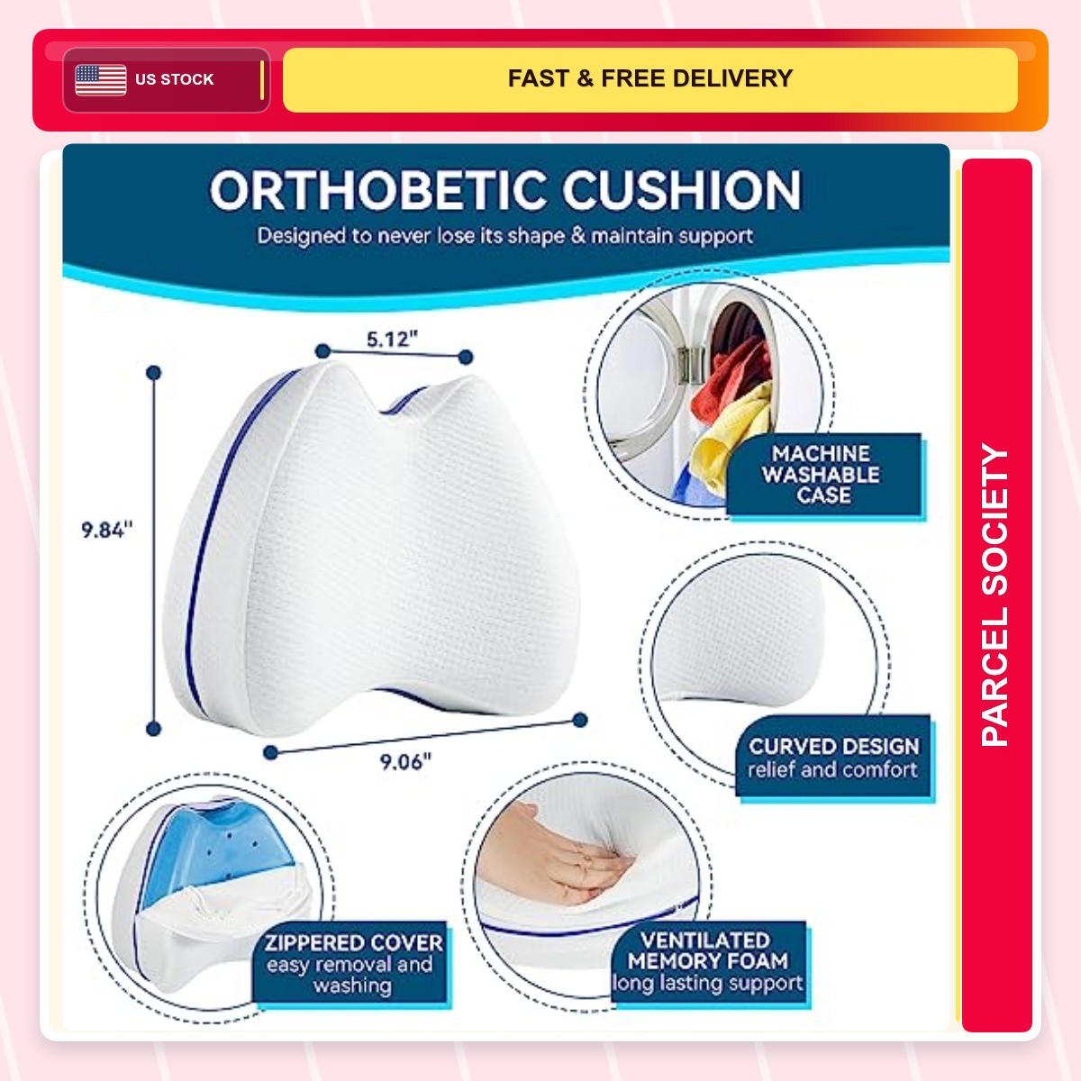 For Side Removable Cover Bandage Pillow 1 Pack White 1.0 Count Breathable Hip 1