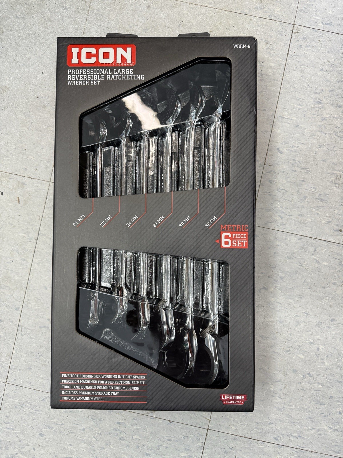 ICON WRRM-6 Professional Large Reversible Ratcheting Wrench Set 57992 New