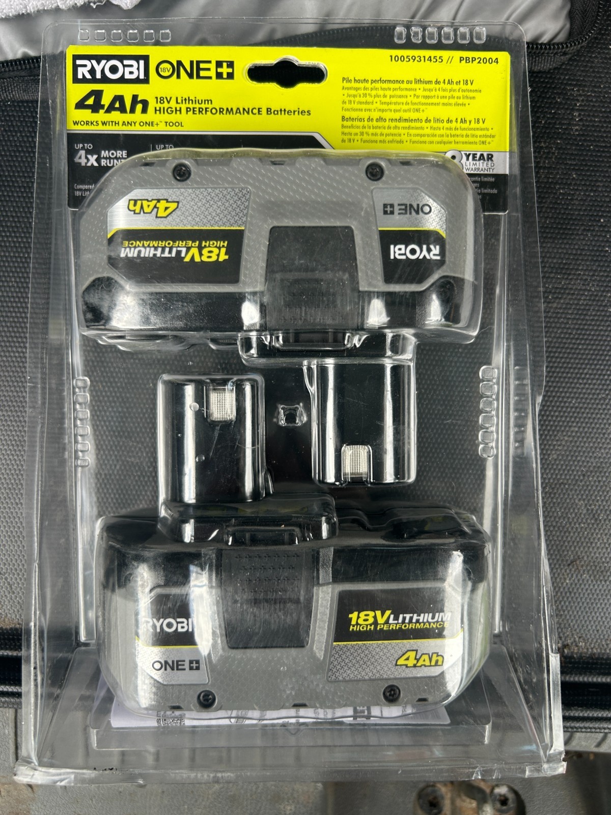 Genuine Ryobi HP Battery PBP2004 Lithium-Ion 18V ONE+ 4.0Ah Battery (2-Pack) NEW