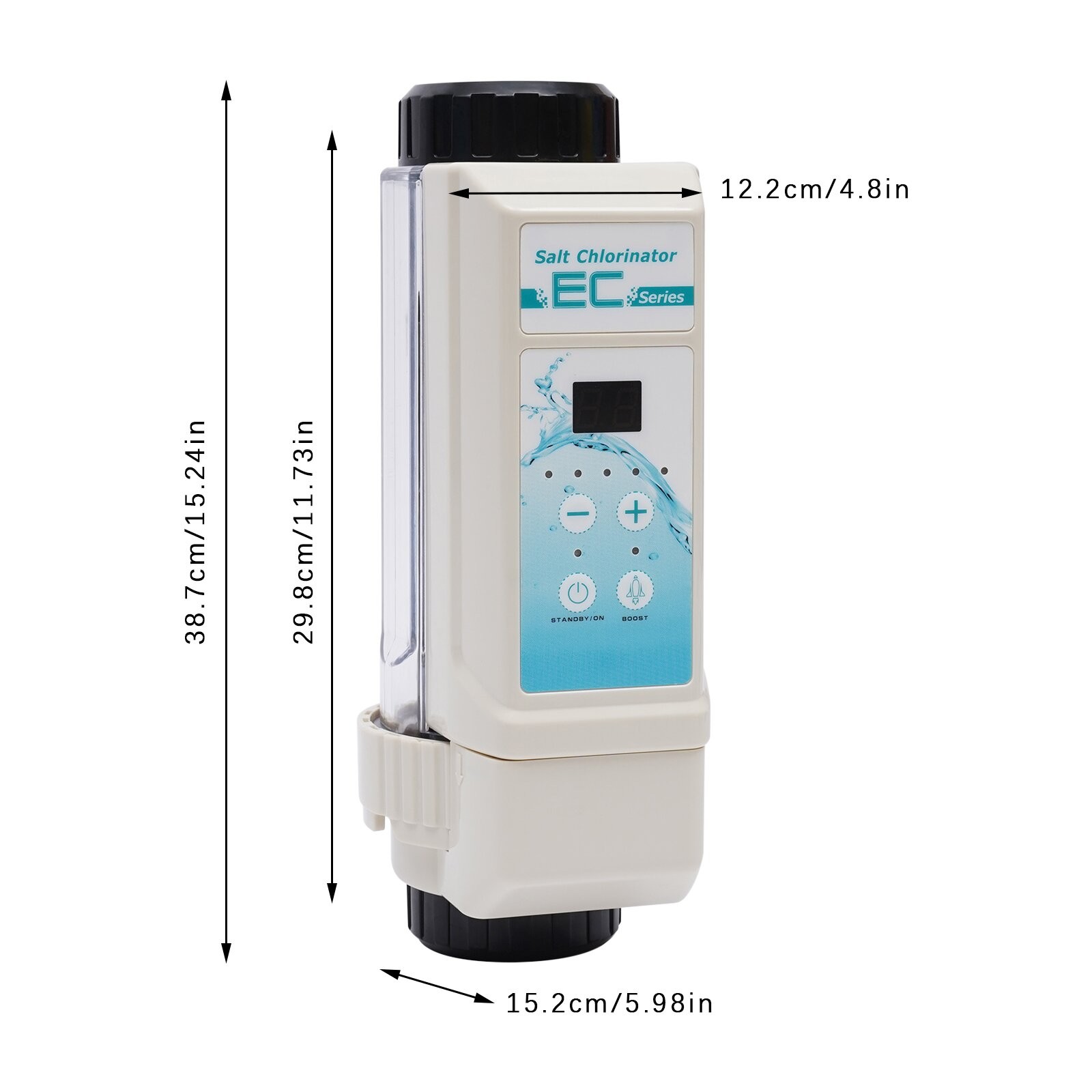 120W Salt Water Chlorine Generator LED Electrolytic Salt Disinfection Machine US