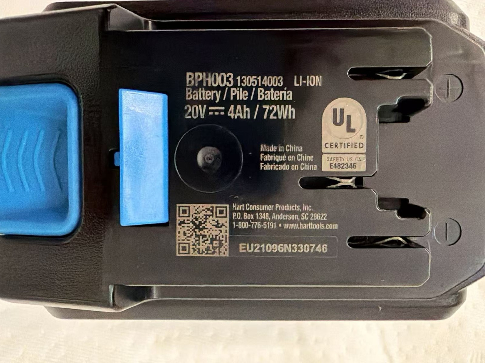 Hart BPH003 20V Lithium-Ion 4Ah Battery For Power Tools hardly used #0718B S