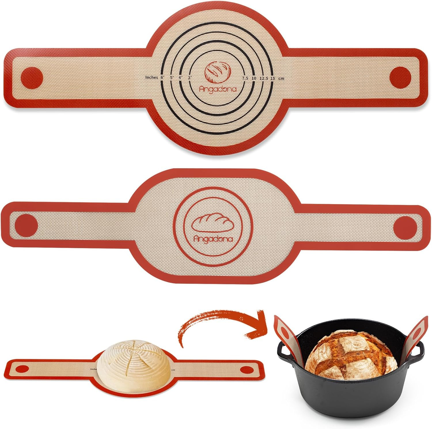 Silicone Bread Sling Oval and Round – Non-Stick & Easy Clean Reusable Oval Si…