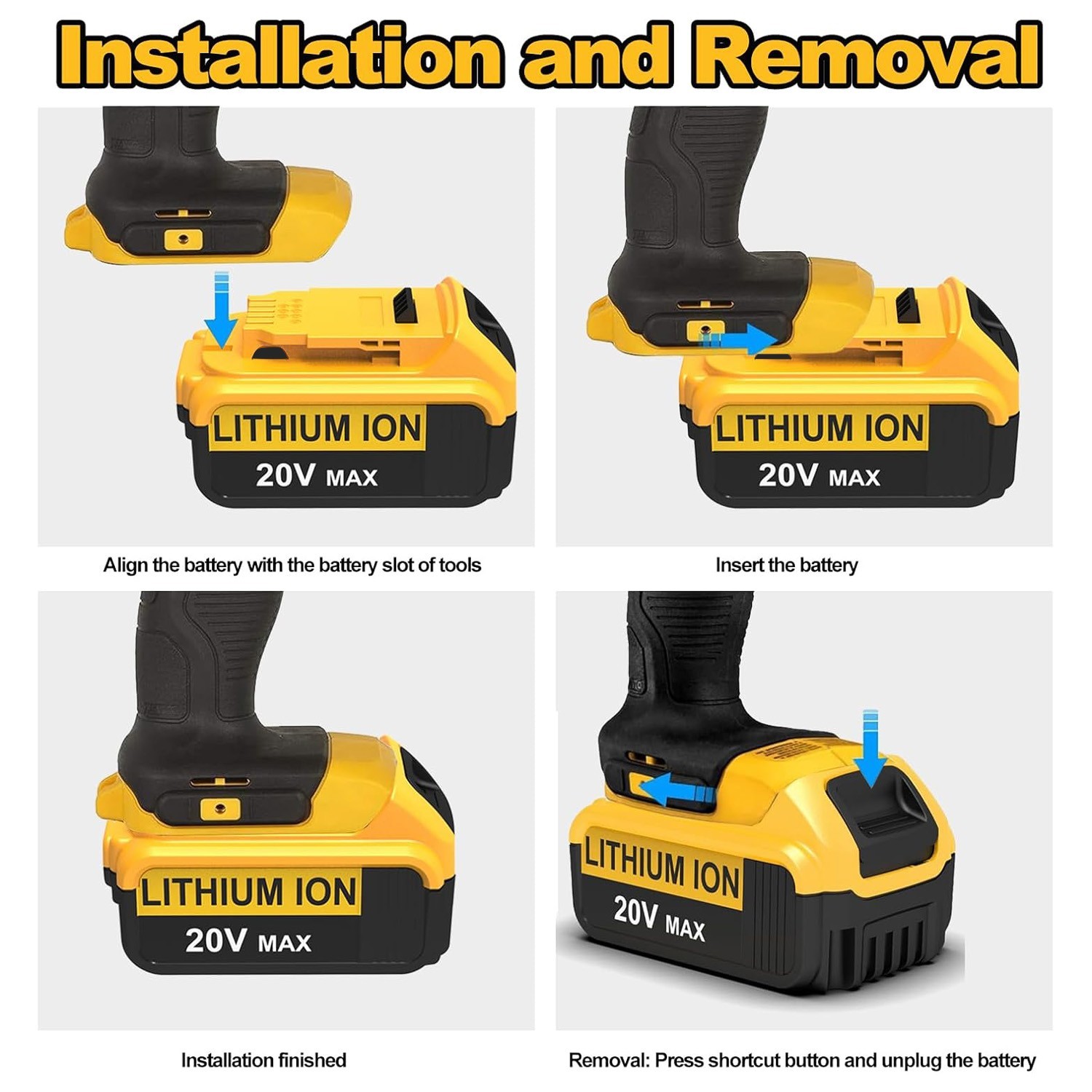 2Pack Lithium Battery for DeWalt MAX XR 8.0Ah 20V DCB200 DCB206 DCB201 DCB203