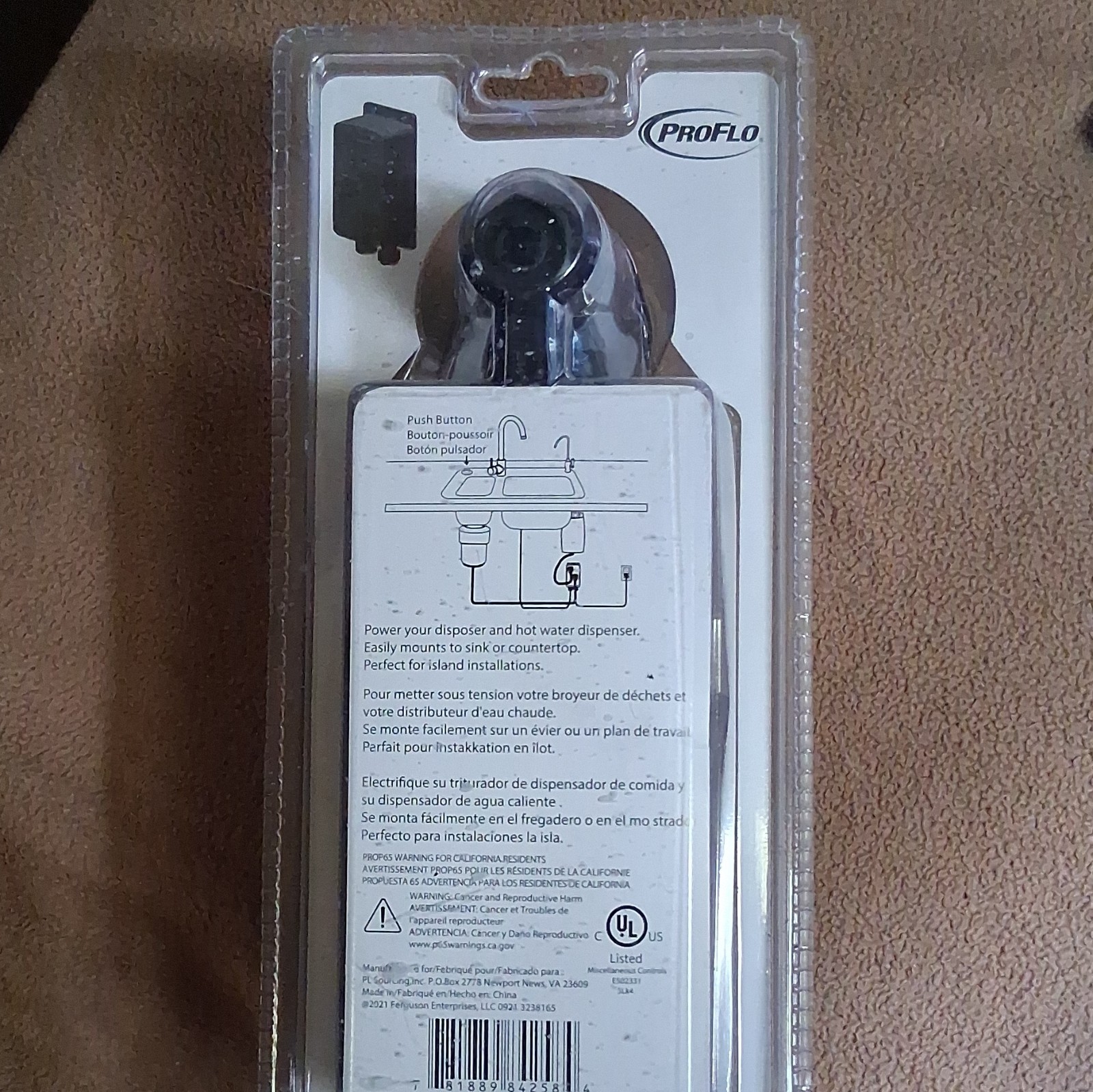 PROFLO PFAS202ZSS Dual Outlet Air Switch Push Button, Stainless Steel 12A