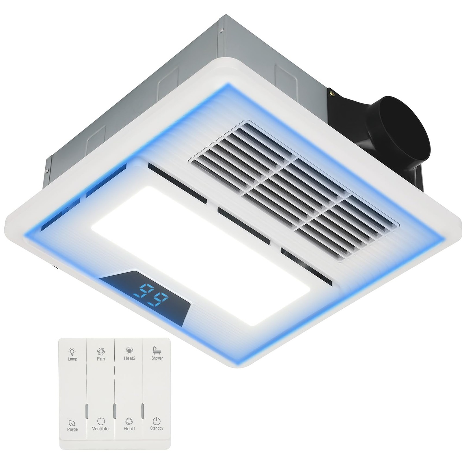 Premium Bathroom Vent Fan | Powerful Exhaust Fan with Light Quiet 30dB Operation