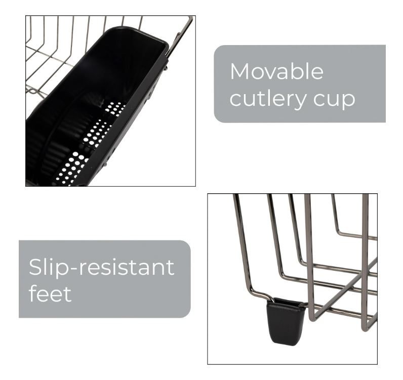 Small Dish Drainer Rack – Chrome/Black