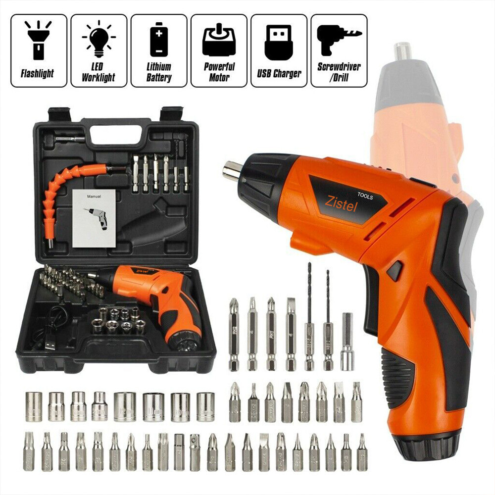 48IN1 Cordless Electric Screwdriver Rechargeable Drill Driver Power Tool Bit Set