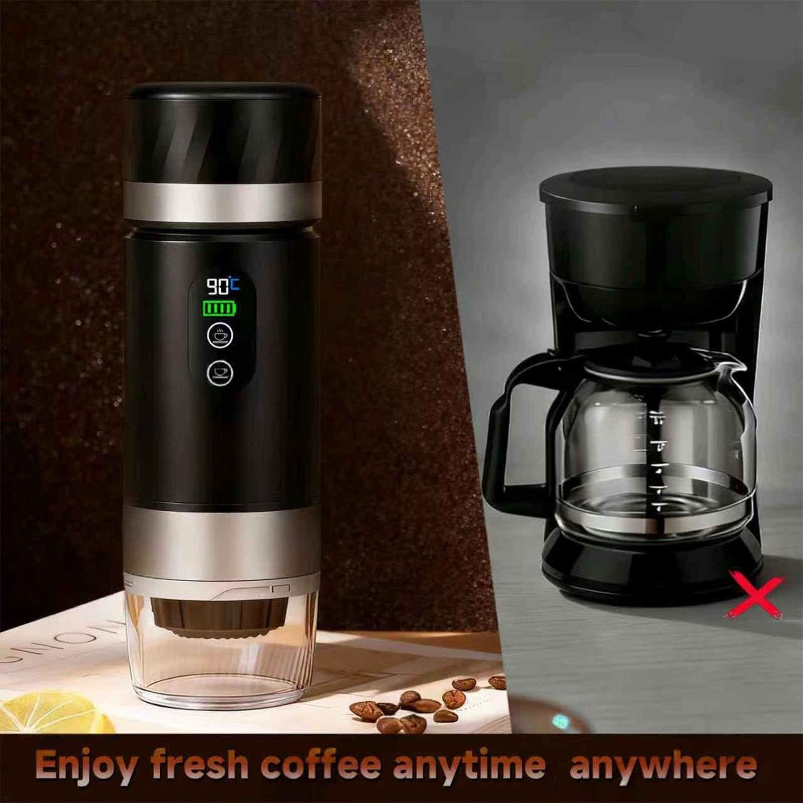 Portable Coffee Maker with 7500mAh Battery – Ideal for Travel & Camping