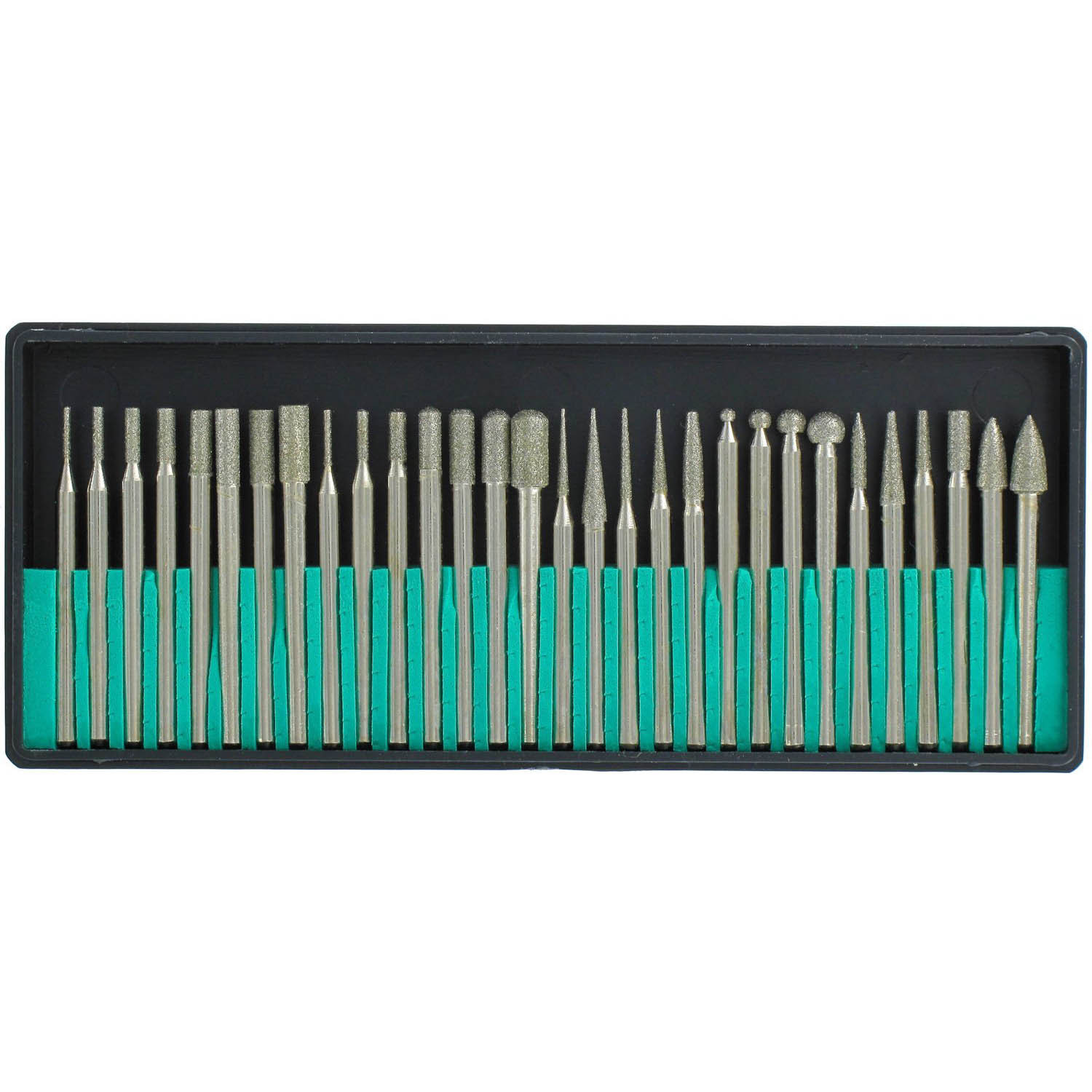 SE 30 Piece Set Assorted Diamond Burrs 240 Grit 1/8 Inch Shank 8230DD24