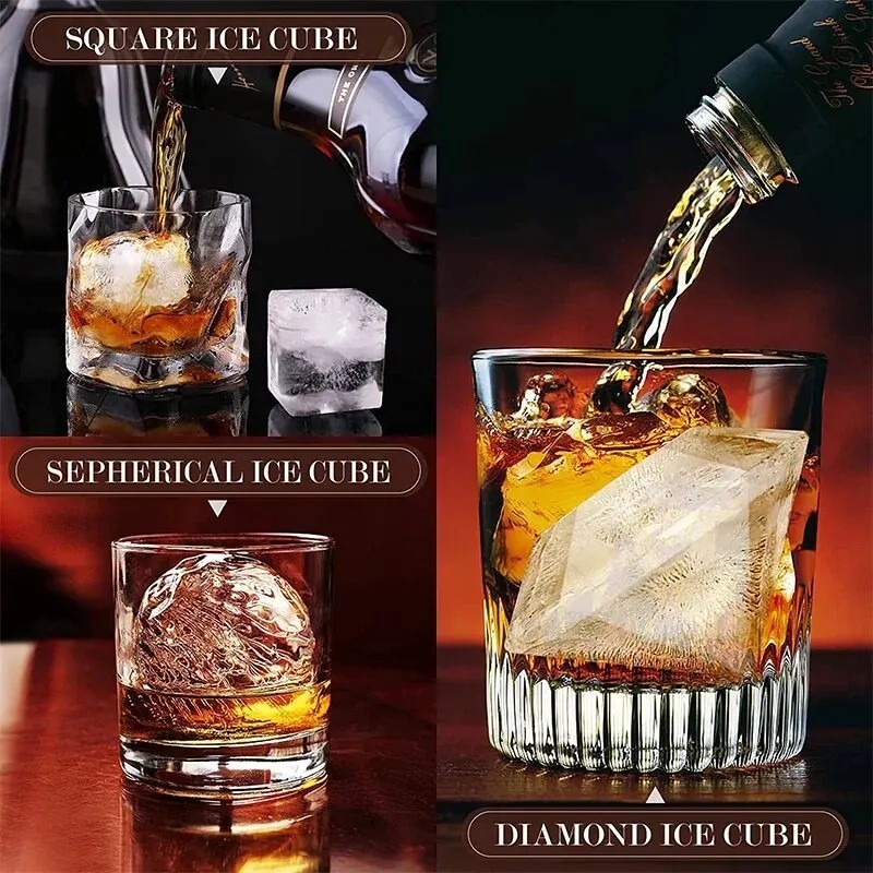 1pc Ice Cube Trays Silicone Ice Cube Molds for Freezer with Lid Reusable Whiskey