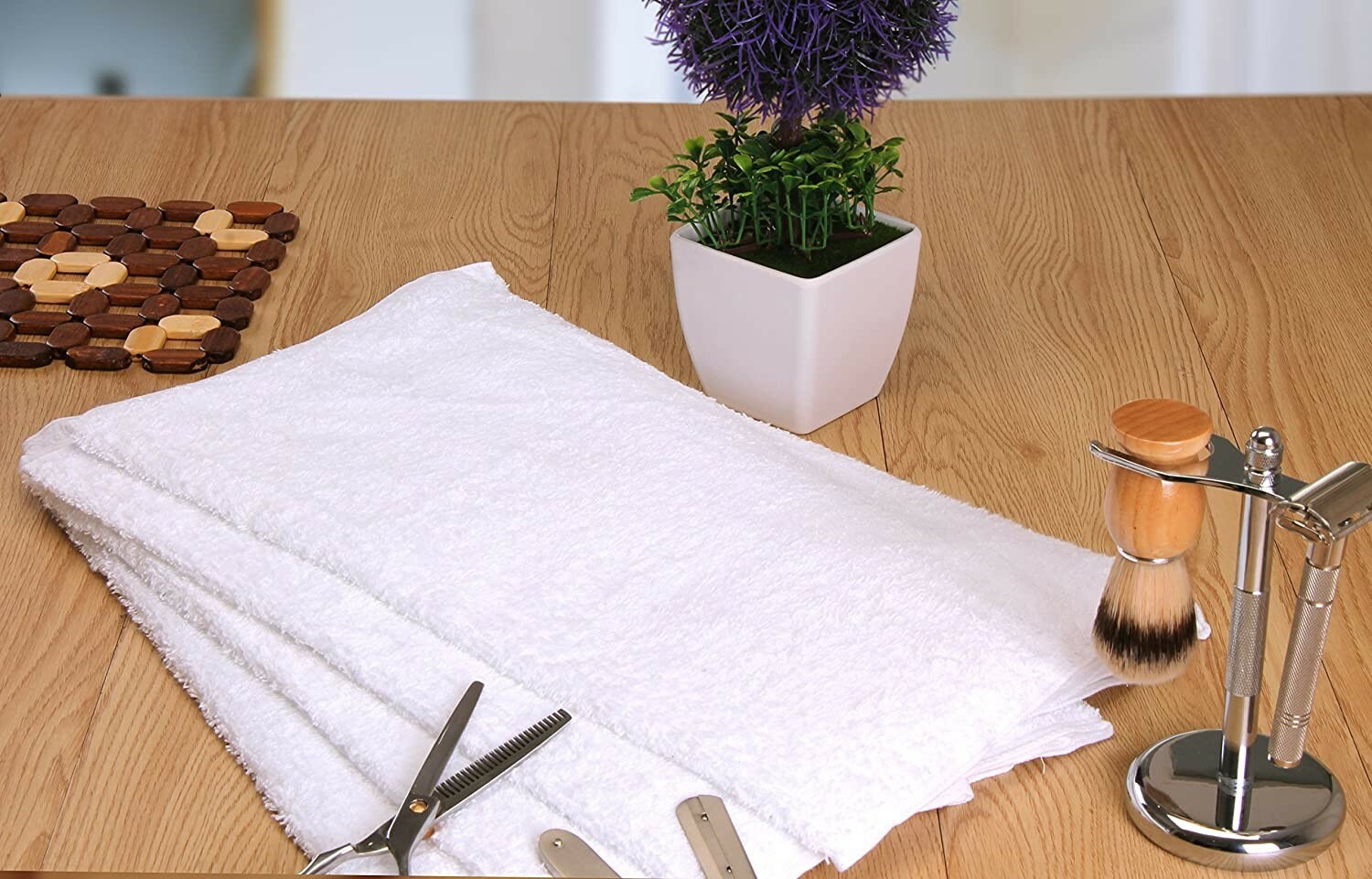 Salon Towels 100% Cotton Towel Pack Of 24 White Gym Spa Towel in 16×27 inches.