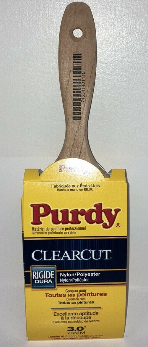 New Purdy Clearcut Sprig 3” with Flat Nylon Polyester Trim Paint Brush