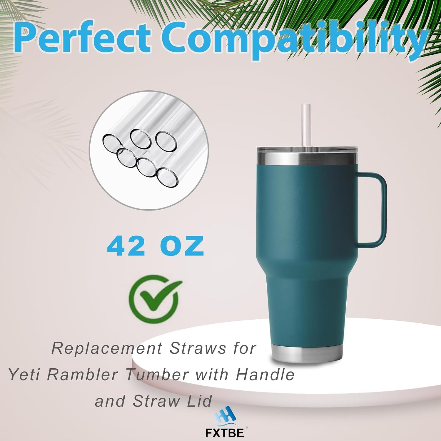 Straws for Yeti 42 OZ Cup, Replacement Straw for Yeti 42OZ Straw Mug, Long