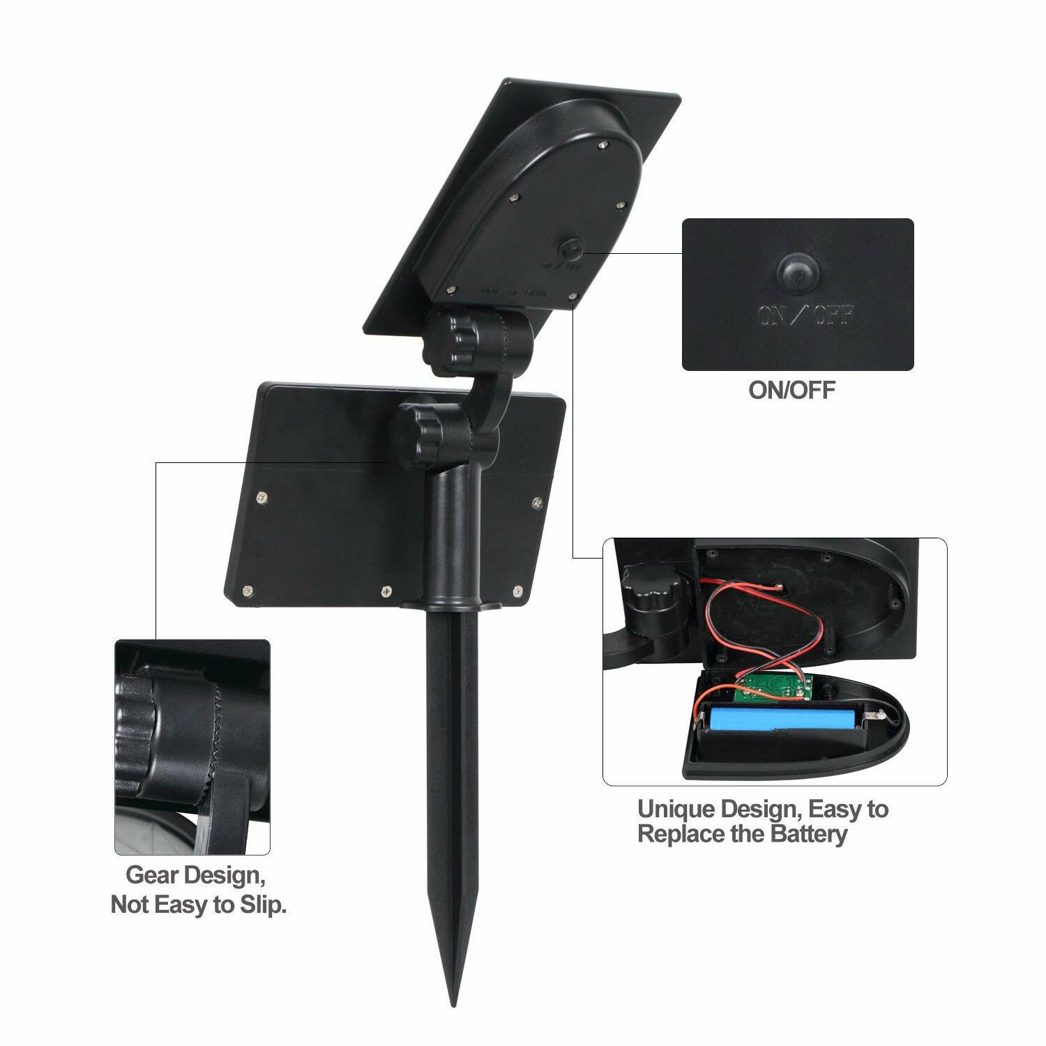 T-SUN Solar 54LED Spot Lights Landscape Outdoor Garden Pathway Waterproof Lamp