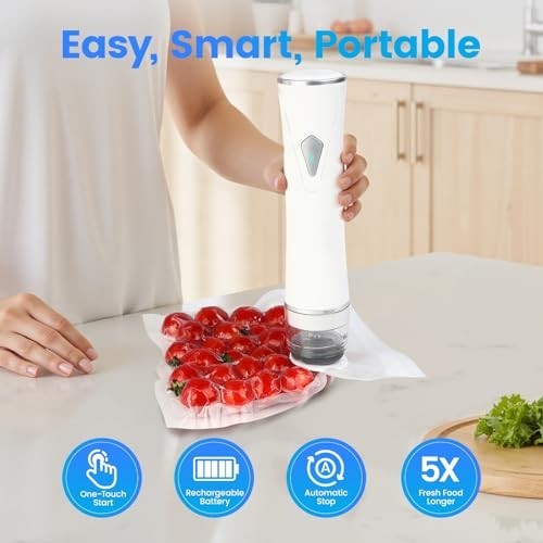 Preserve Compact Vacuum Sealer, Vacuum Sealer Machine + 30 Reusable Vacuum Bags
