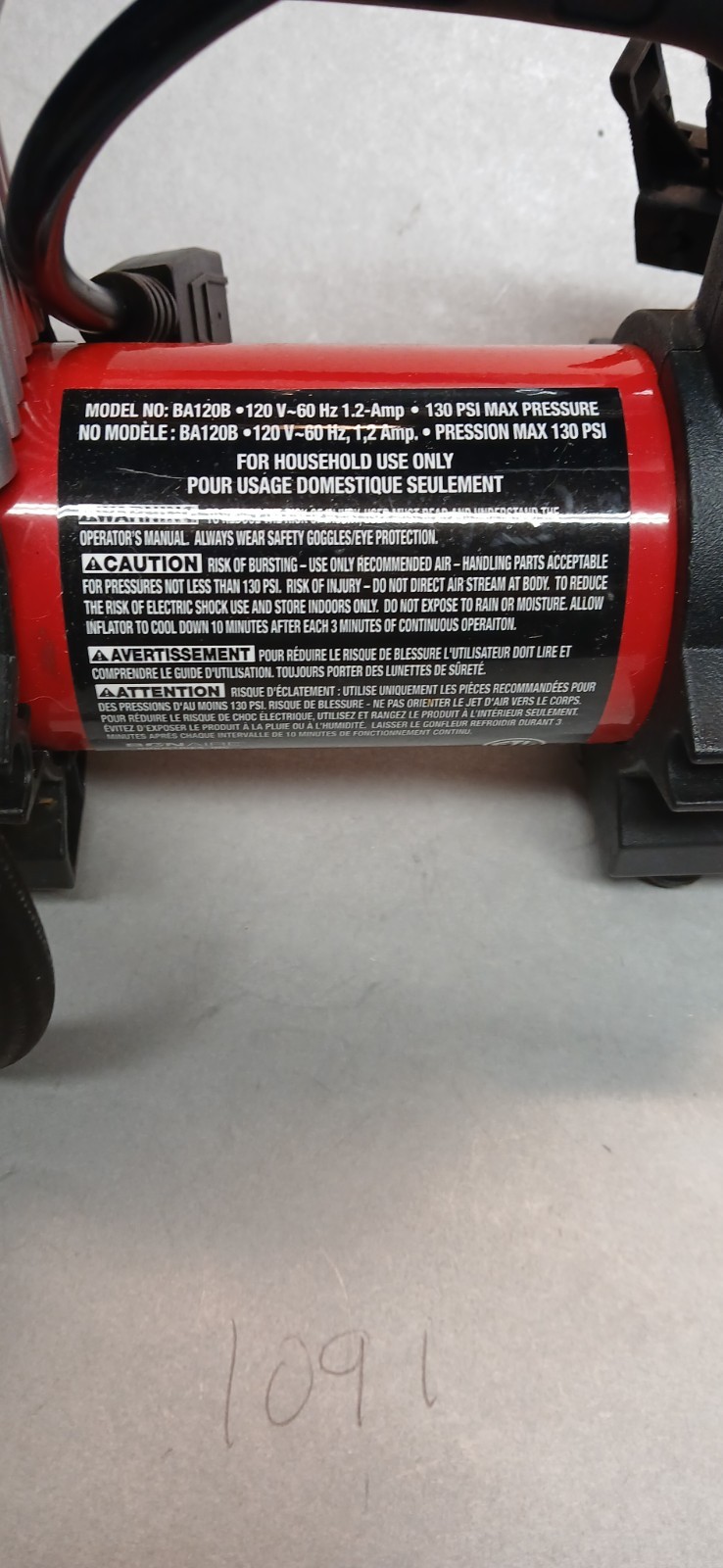 Bonaire~ 120 Volt Inflator Vehicles, Bikes, TESTED GOOD