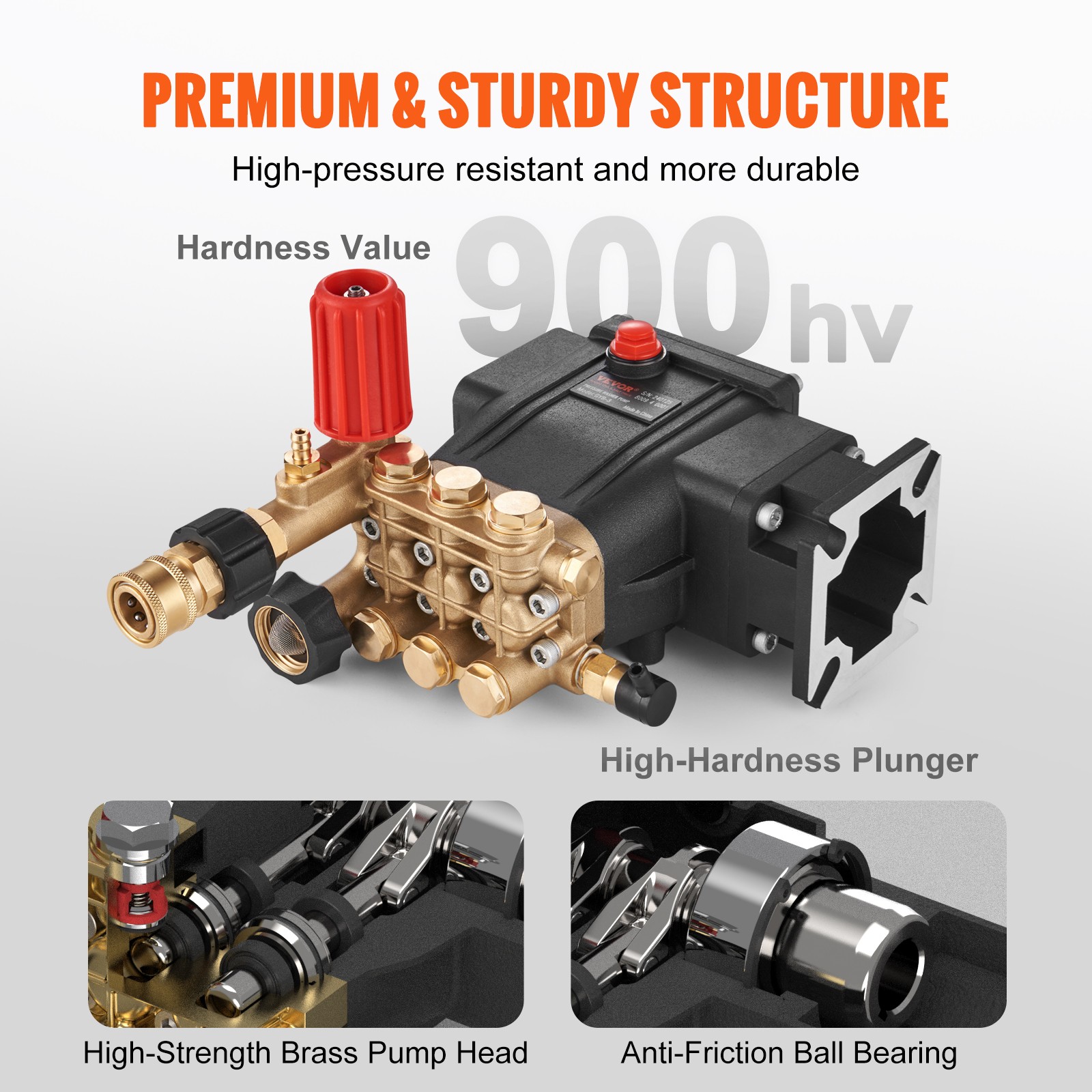 VEVOR Pressure Washer Pump Power Washer Pump 3/4″ Horizontal 3300 PSI 2.5 GPM