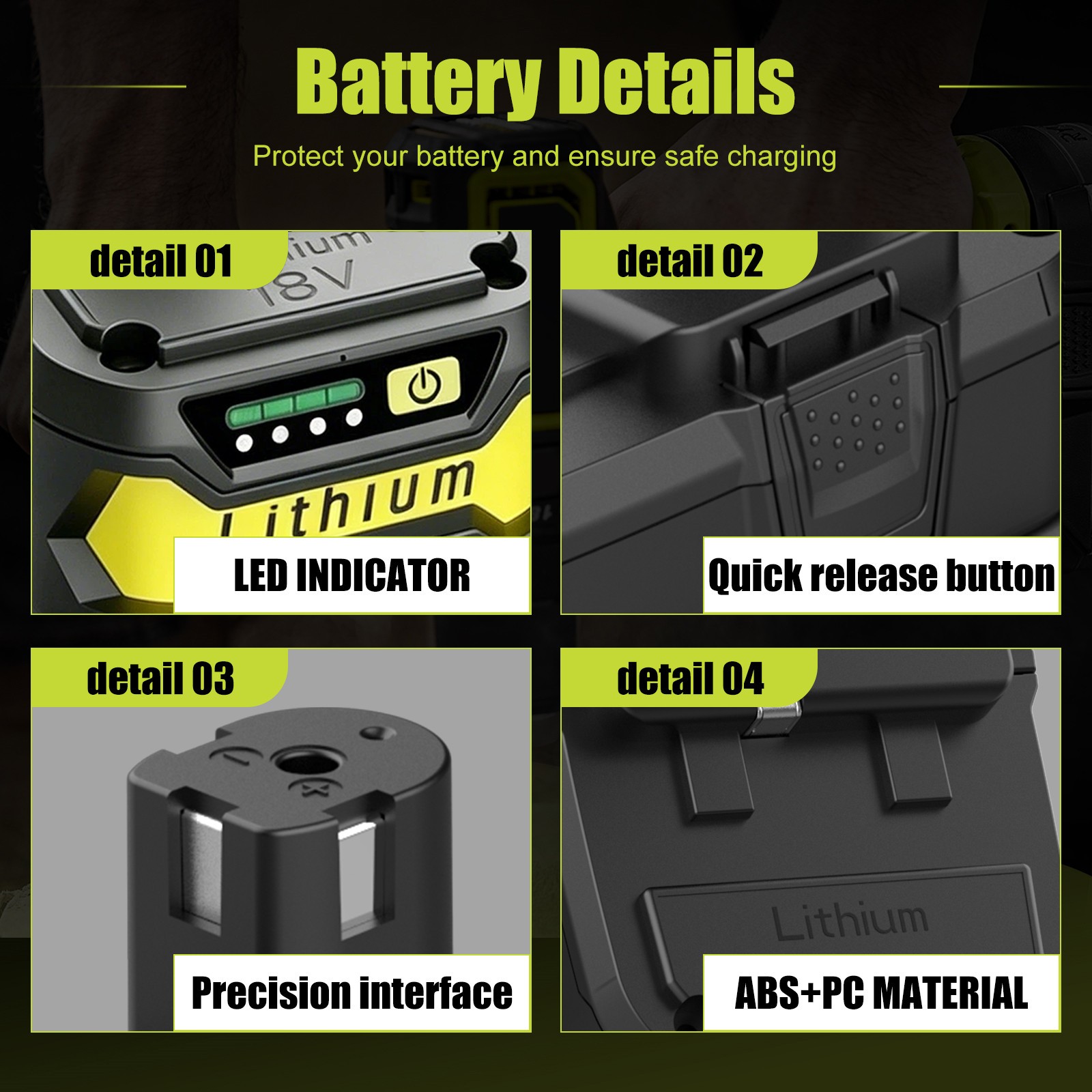 2Pack 6.5Ah 18V Lithium Battery Dual Charger for Ryobi P108 P107 P102 P105 P117