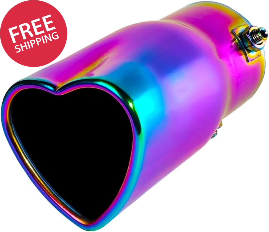 2.5In Inlet Heart Shaped Universal Car Exhaust Tip 1.75 2 2.25In Stainless