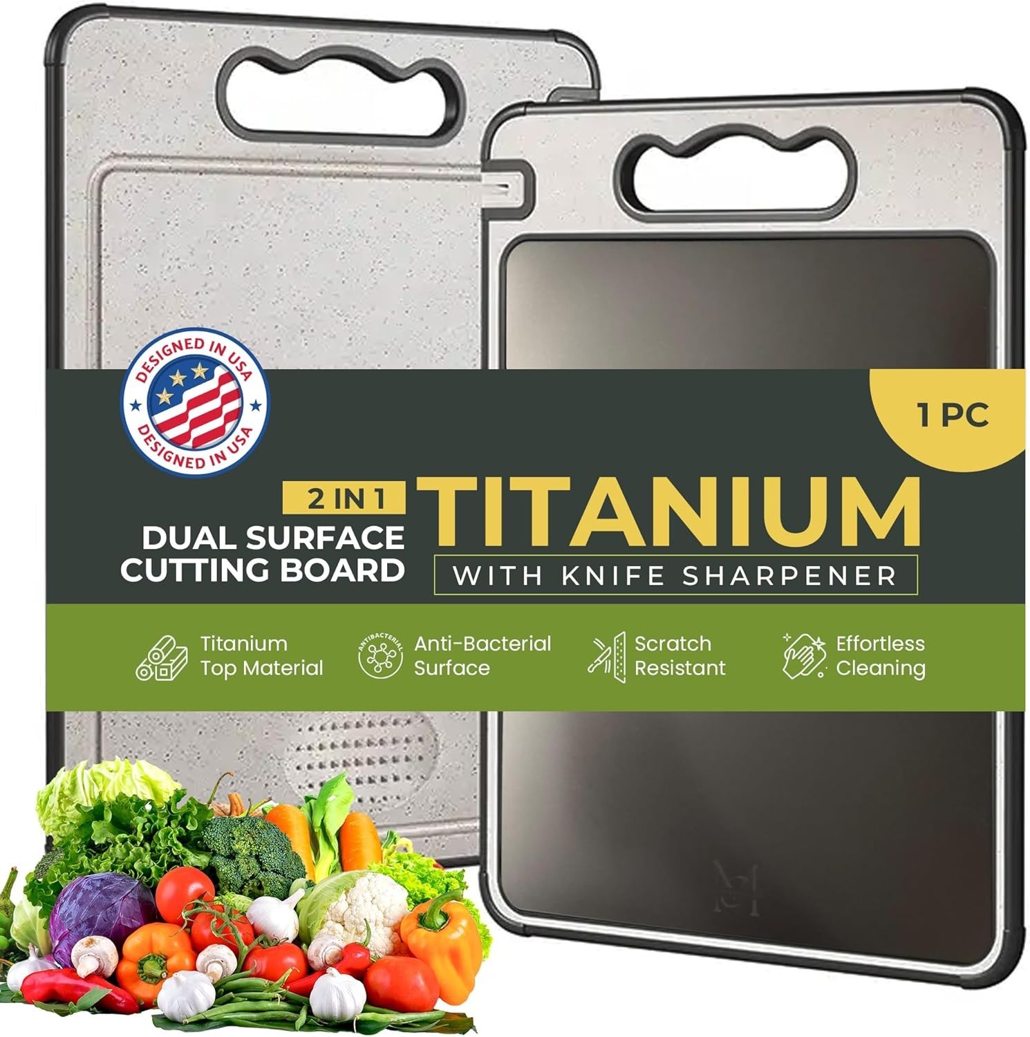 Titanium Cutting Board New Upgrade 100% Pure Boards for Kitchen